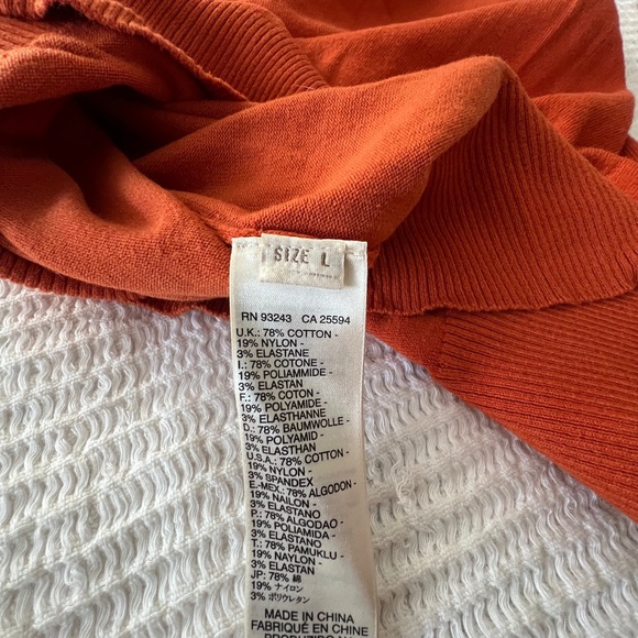 Diesel Burnt Orange V-Neck Sweater Size L - Picture 7 of 7